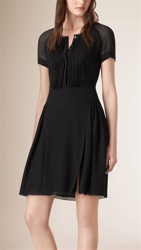 burberry london silk navy and black chevron print dress|burberry clothing website.